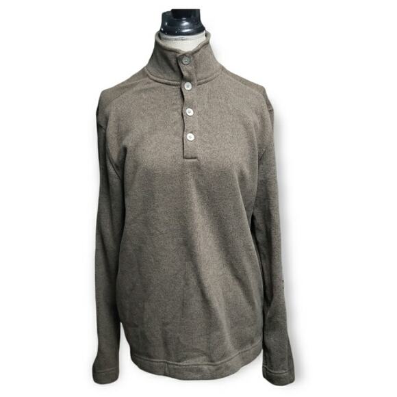 Van Heusen Tan / Brown Long Sleeved Turtleneck Sweater w. Buttons • Medium - Picture 1 of 6